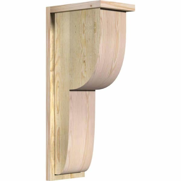 Ekena Millwork 8 in. x 12 in. x 28 in. Douglas Fir Crestline Rough Sawn Corbel with Backplate
