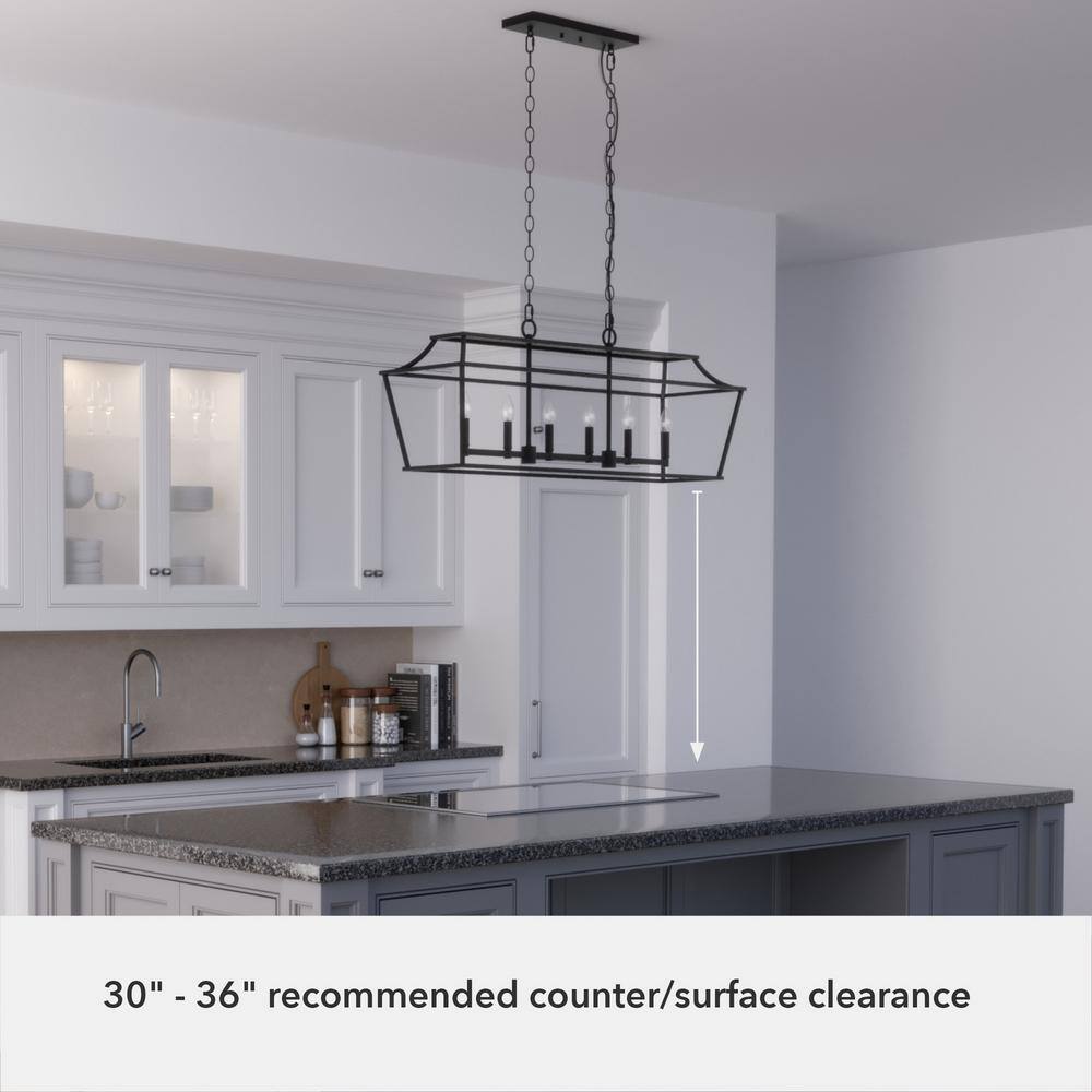 Laurel Ridge Natural Black Iron 6-Light Candle Chandelier