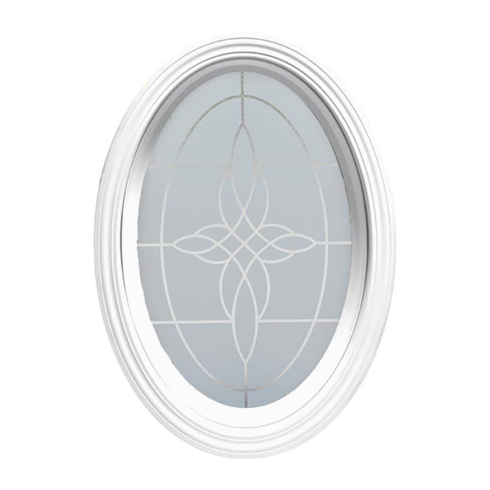 23.5 in. x 35.5 in. Aurora Silkscreened Decorative Glass White Oval price history on PriceWatchPro