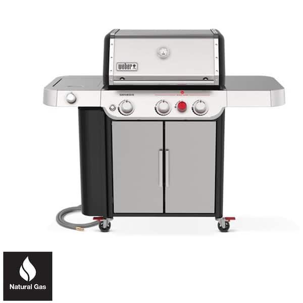 Weber Genesis S-335 3-Burner Natural Gas Grill in Stainless Steel with Grill Cover
