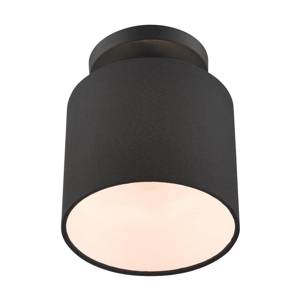Bainbridge Modern White Drum LED Semi-Flush Mount Light