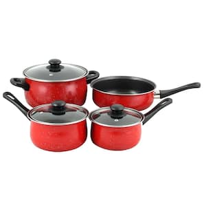 Casselman 7-Piece Carbon Steel Nonstick Cookware Set in Red Speckle