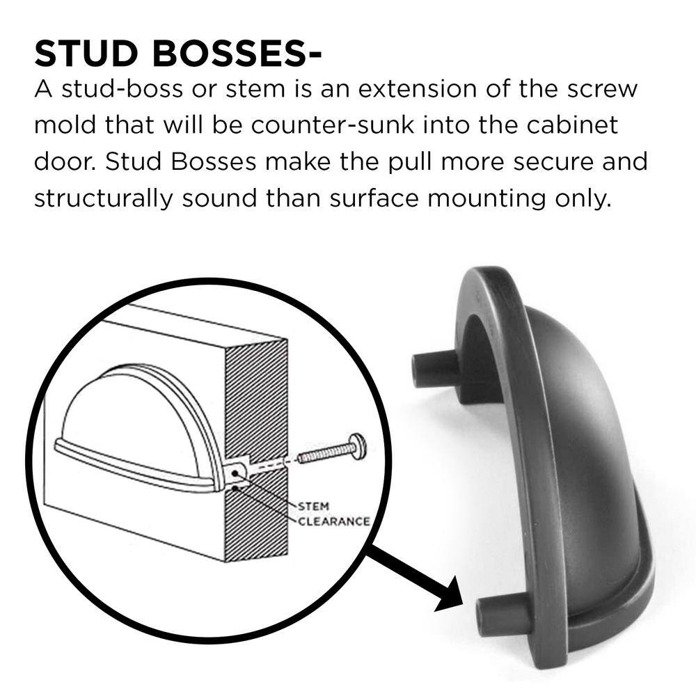 Stainless Steel Matte Cup Cabinet Pull with Mounting Hardware