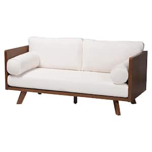 Uriel 72 in. Wide Straight Arm Fabric Rectangle Sofa in. Cream