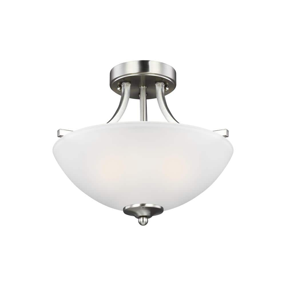 Generation Lighting Geary 2-Light Brushed Nickel Semi-Flush Mount ...