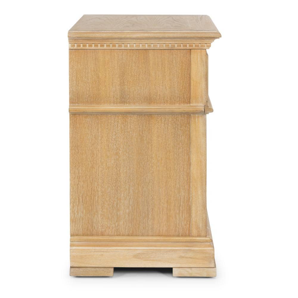 Manor House Light Brown Wood Nightstand with Drawer