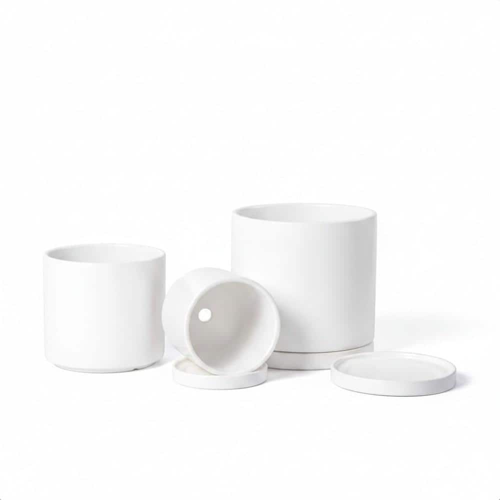 4.2/5.3/6.5 Inch White Terracotta Plant Pots with Drainage & Saucers for Succulents price history on PriceWatchPro
