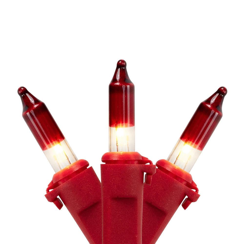 Mini Christmas Light Set- Clear with Red Tips - 10' Red Wire - 50ct price history on PriceWatchPro