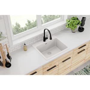 Quartz Classic  25in. Drop-in 1 Bowl  White Granite/Quartz Composite Sink Only and No Accessories