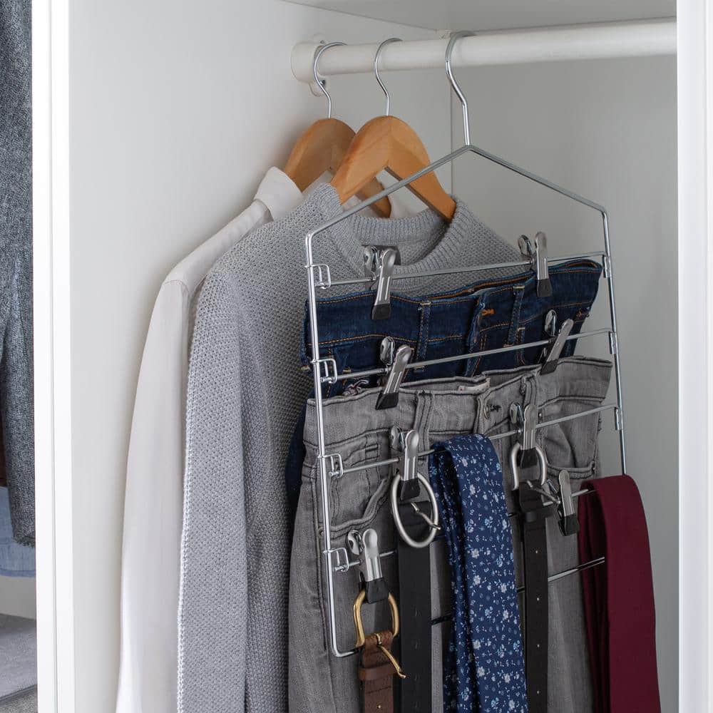 Chrome 4-Tier Swing Arm Pants and Skirt Hanger