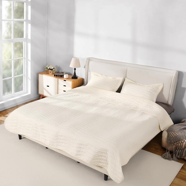 King Quilt Set 3-Piece Lightweight Comforter Microfiber with 1 Quilt and 2 Pillow Shams for All Season 2025 update