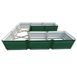 108 inch by 108 inch U Shaped Forest Green Metal Planter Box