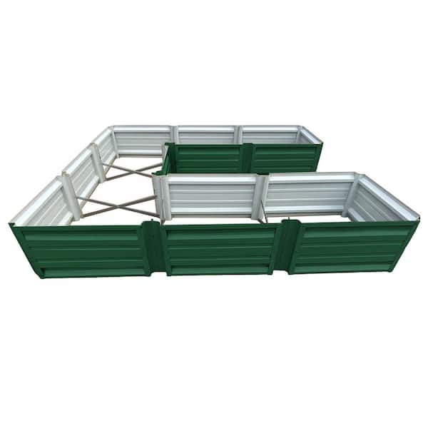 ALL METAL WORKS 108 inch by 108 inch U Shaped Forest Green Metal Planter Box