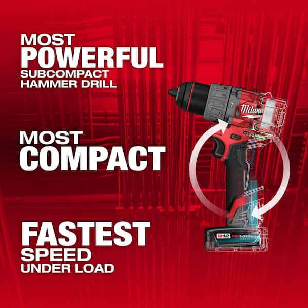 M12 FUEL 12V Lithium-Ion Brushless Cordless 1/2 in. Hammer Drill Kit w/M12 Soldering Iron