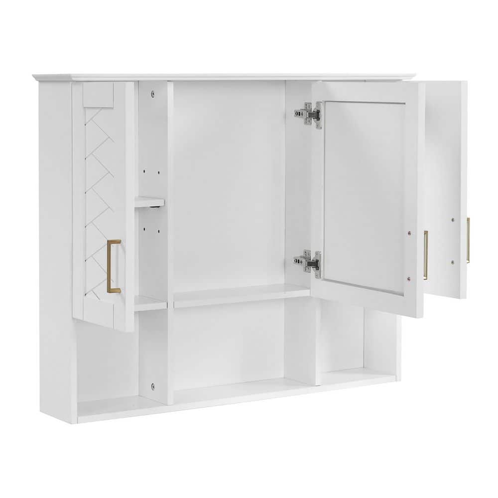 35 in. W x 28.7 in. H Rectangular Solid Wood and MDF Surface Mount Medicine Cabinet with Mirror, Adjustable Shelves price history on PriceWatchPro