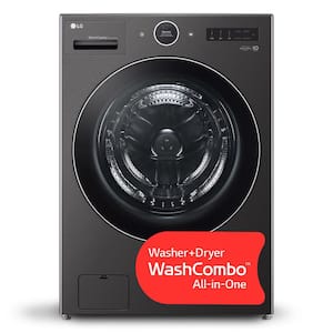 5.0 cu. ft. Mega Capacity Smart Front Load Electric All-in-One Washer Dryer Combo with TurboWash360 WiFi in Black Steel