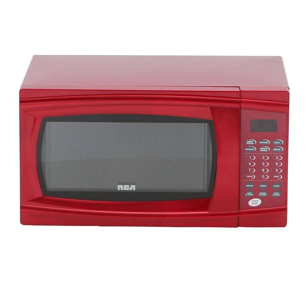 Farberware 1.1 cu. Ft. 1000-Watt Countertop Microwave Oven in Metallic Red  FMO11AHTBKN - The Home Depot