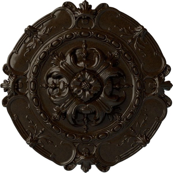 Ekena Millwork 2-3/8 in. x 16-1/2 in. x 16-1/2 in. Polyurethane Southampton Ceiling Medallion, Bronze