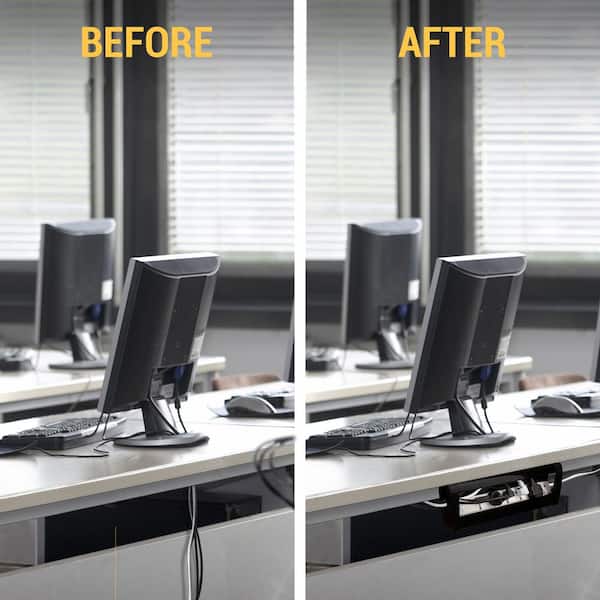 How to manage cords when the desk is in the middle of the room without  unsightly covers or tape — Hausmatter