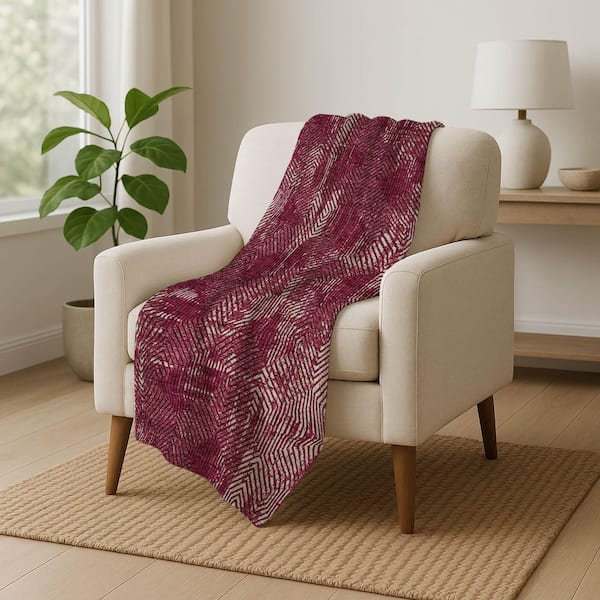 Premium Machine Washable ASB912 Burgundy 50 in. x 70 in. Sherpa Throw Blanket