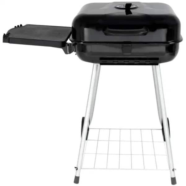 ITOPFOX 22 in. Square Charcoal Grill with Foldable Side Shelf in Black