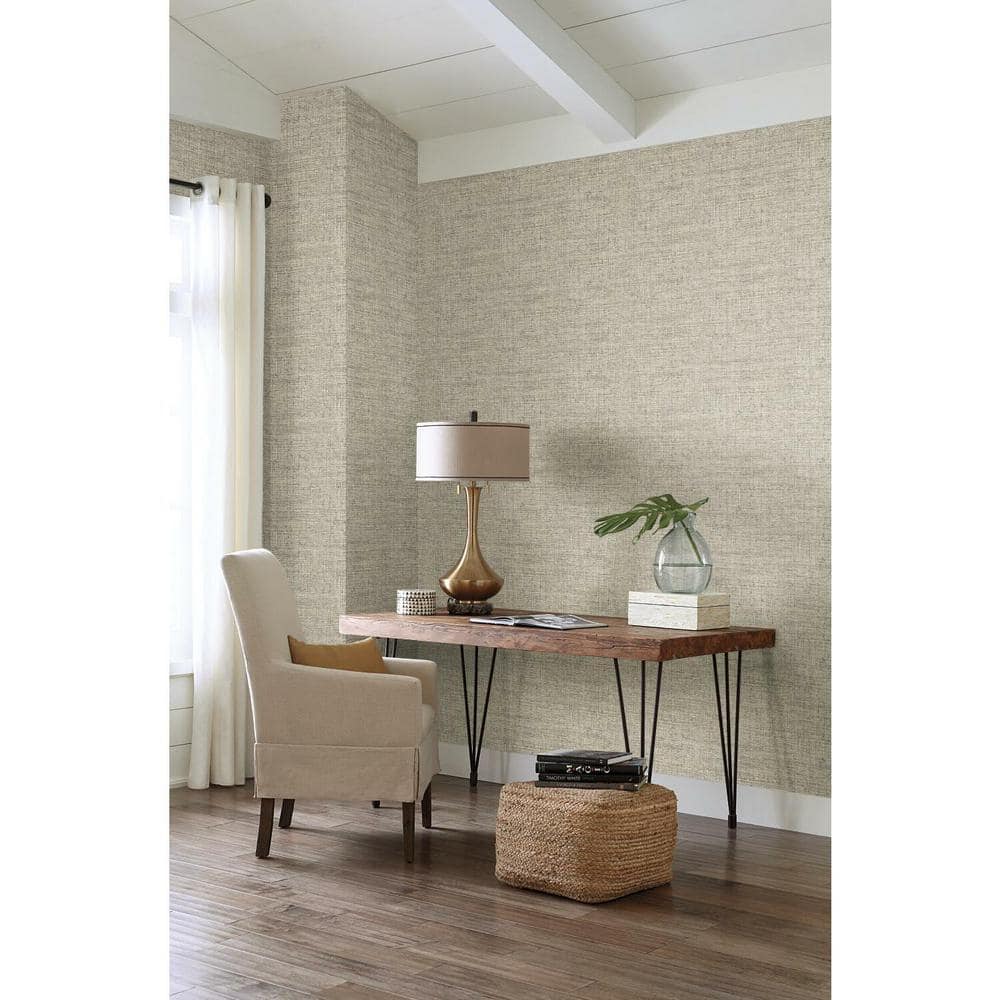Natural Grasscloth Textured Peel and Stick Wallpaper