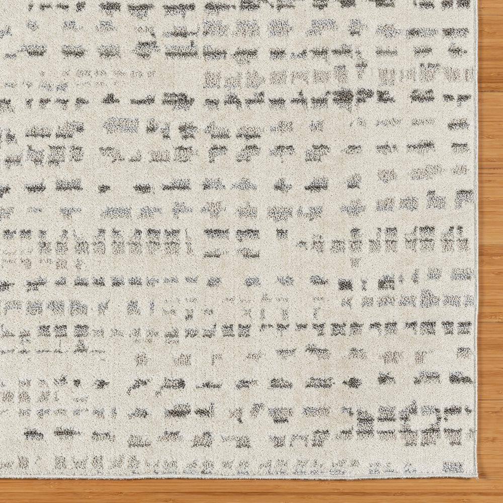 Ivory and Gray Tufted Synthetic Runner Rug, 2'2" x 6'