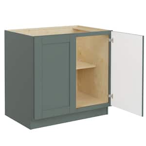 Richmond Aspen Green 34.5 in. H x 36 in. W x 24 in. D Plywood Laundry Room Sink Base Cabinet with 1 Shelf