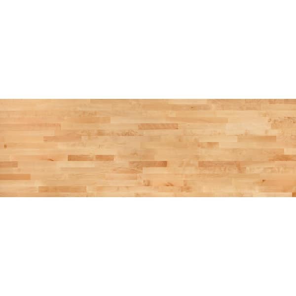 8 ft. L x 25 in. D Finished Engineered Birch Butcher Block Countertop with Standard Edge