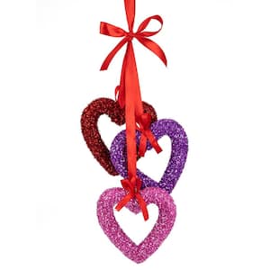 23 in. Glittery Hearts Trio Valentine's Day Ornament