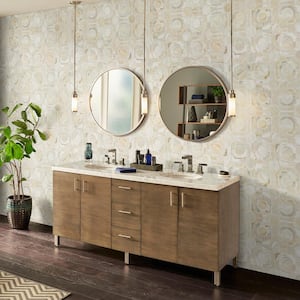 Take Home Tile Sample-Athena Gold Regency 4 in. x 4 in. Polished Mesh-Mounted Marble Mosaic Tile
