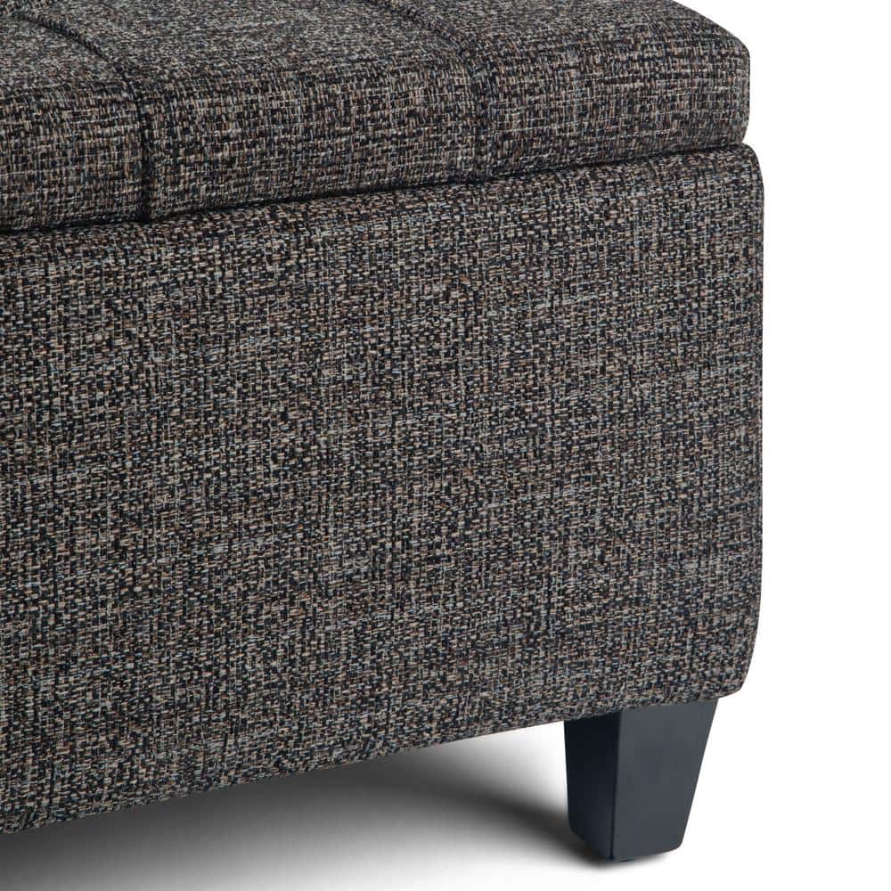 Harrison Dark Grey Tufted Cocktail Storage Ottoman