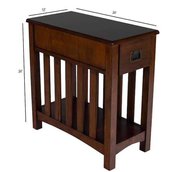 Butler Specialty Company Larina 12 in. W Dark Brown Rectangular Wood 1 Drawer Shaker End/Side Table