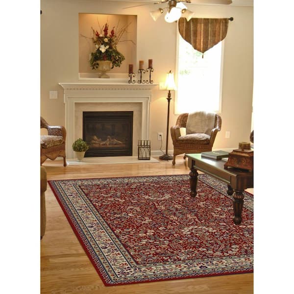 Jewel Sarouk Red 8 ft. x 10 ft. Area Rug