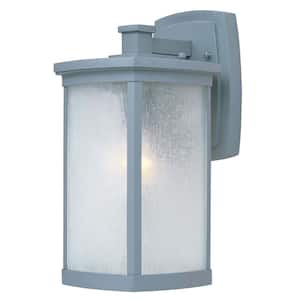 Terrace 7 in. W 1-Light Platinum Outdoor Wall Lantern Sconce
