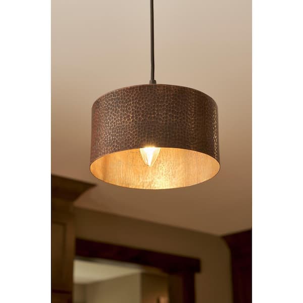 Premier Copper Products 1-Light Hammered Copper Cylinder Pendant Shade in  Oil Rubbed Bronze SH-L900DB - The Home Depot