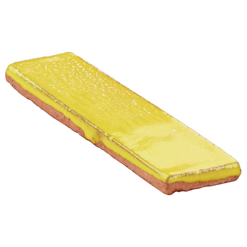 Orion 2" x 8" Yellow Glossy Ceramic Subway Tile