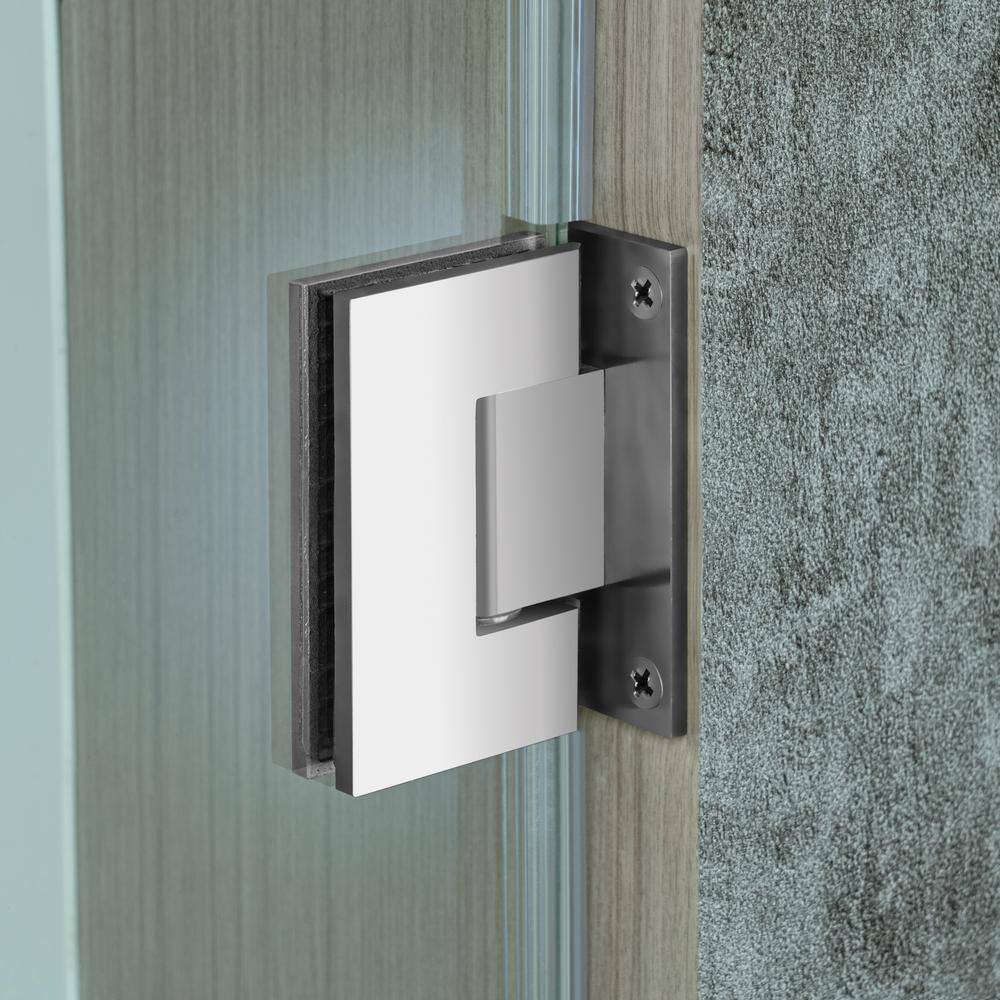 47" Chrome Frameless Pivot Shower Door with Clear Tempered Glass