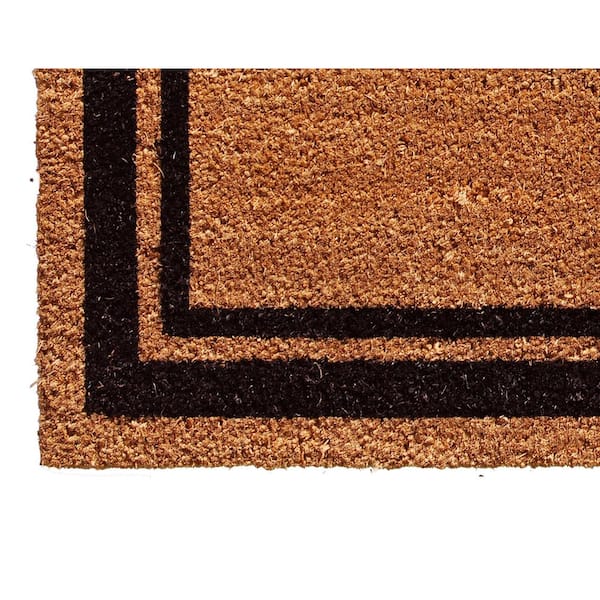 Black Border Door Mat 24 in. x 36 in. Monogram R Door Mat