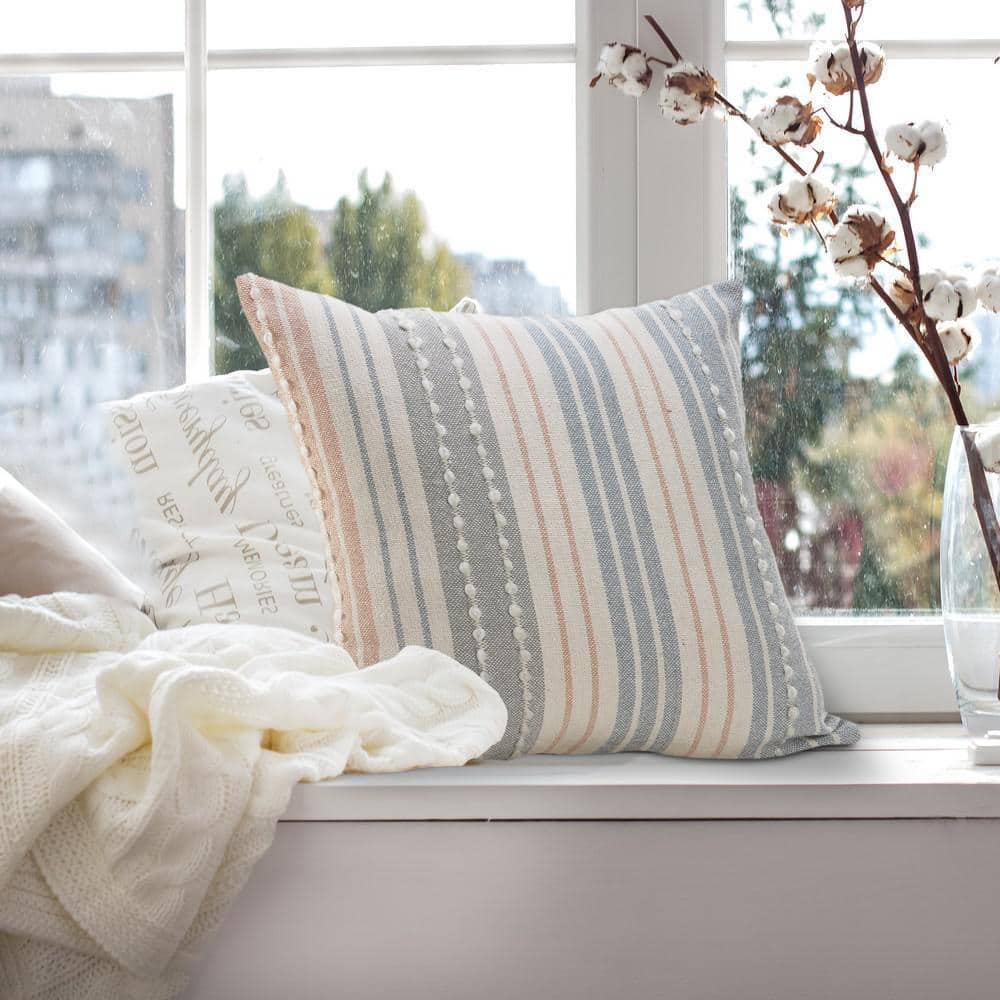 Rajani Home Sophiia Striped Cotton Throw Pillow
