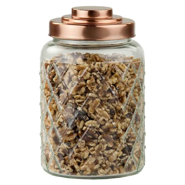 Home Basics 114.96 oz. Glass Jar with Copper Top