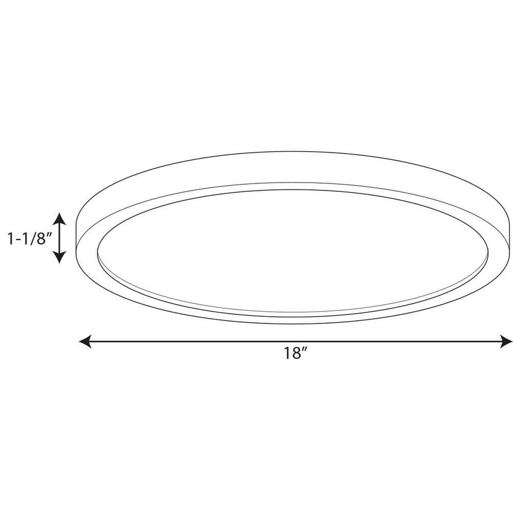 18-Inch White LED Glass Flush Mount Light