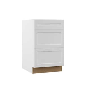 Designer Series Melvern Assembled 21x34.5x23.75 in. Drawer Base Kitchen Cabinet in White