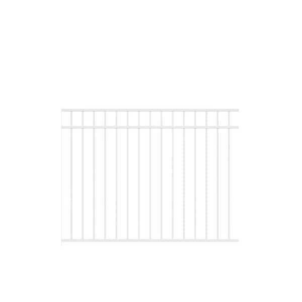 Natural Reflections Standard-Duty 4-1/2 ft. H x 6 ft. W White Aluminum Pre-Assembled Fence Panel