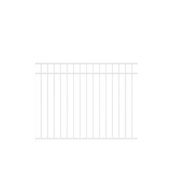 Barrette Outdoor Living Natural Reflections Standard-Duty 4-1/2 ft. H x 6 ft. W White Aluminum Pre-Assembled Fence Panel