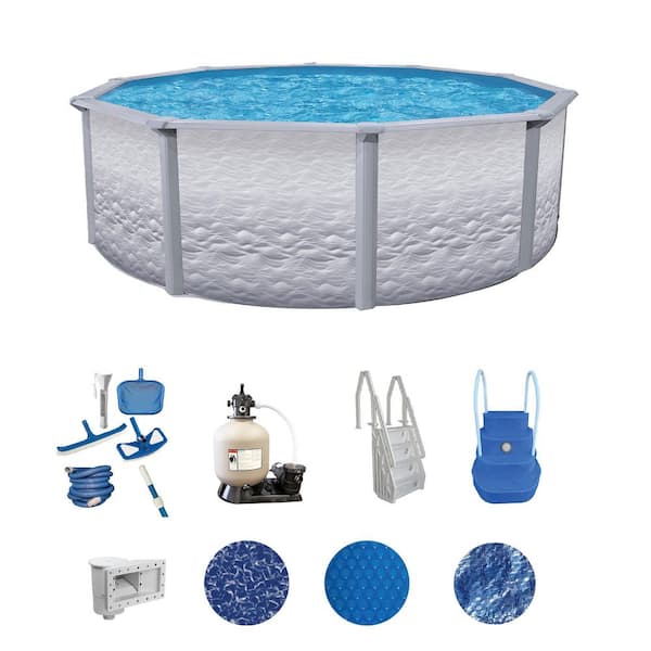 Liberty 24 ft. Round 52 in. Deep Hard Sided Above Ground Deluxe Pool Package