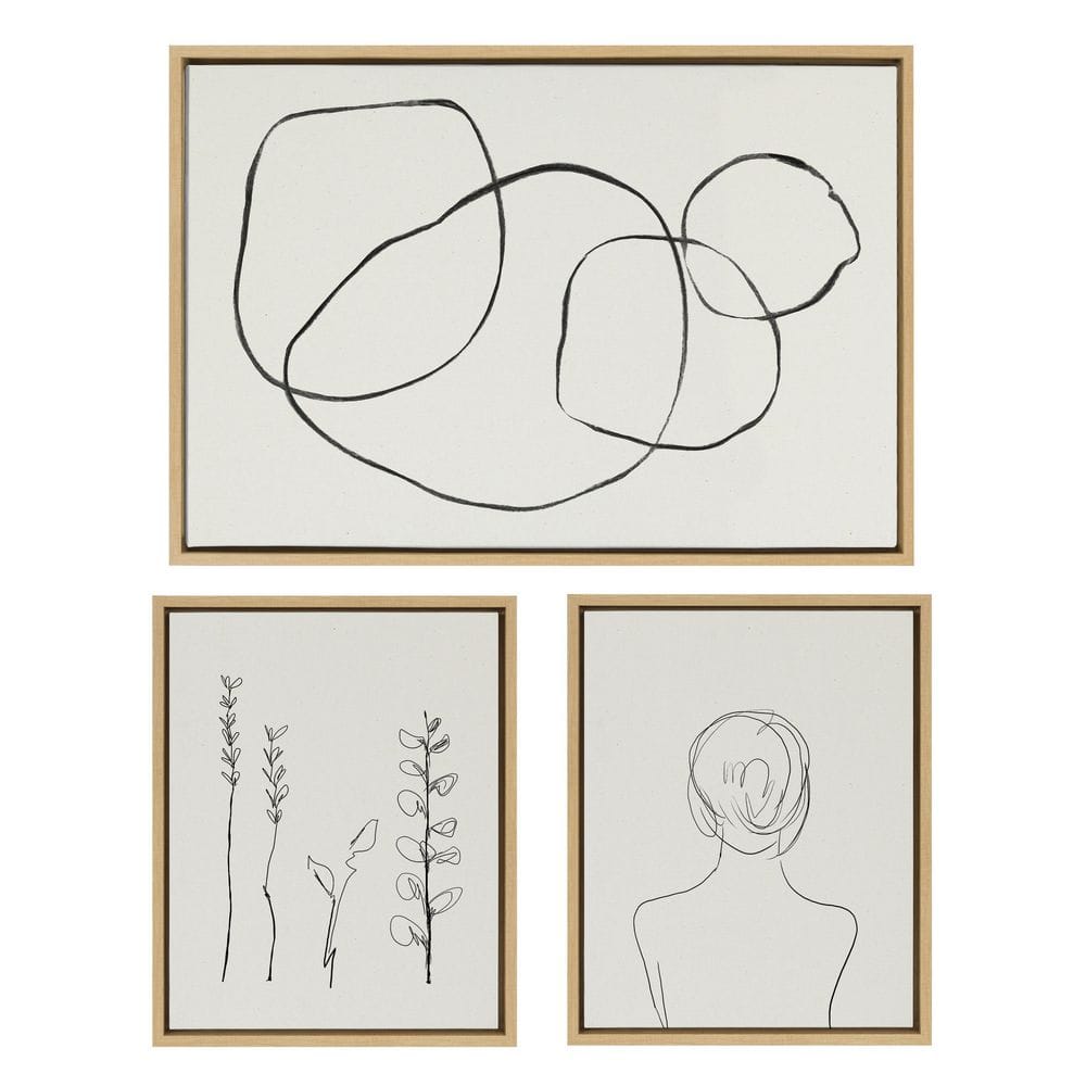 Going in Circles 282 Grow and Minimalist Woman Framed Culture Canvas Wall Art Print 33 in. x 23 in. (Set of 2) price history on PriceWatchPro