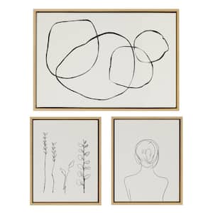 Going in Circles 282 Grow and Minimalist Woman Framed Culture Canvas Wall Art Print 33 in. x 23 in. (Set of 2)