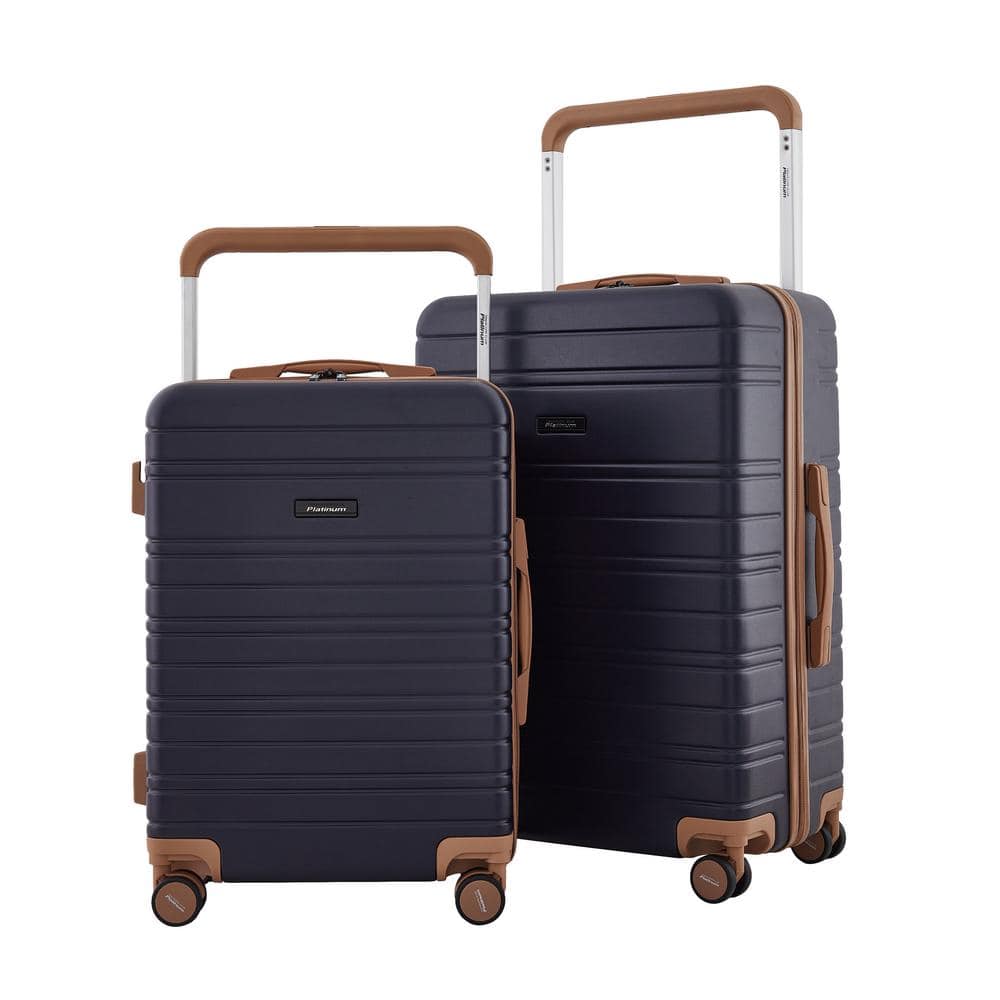 Navy Blue 2-Piece ABS Hard Shell Spinner Luggage Set