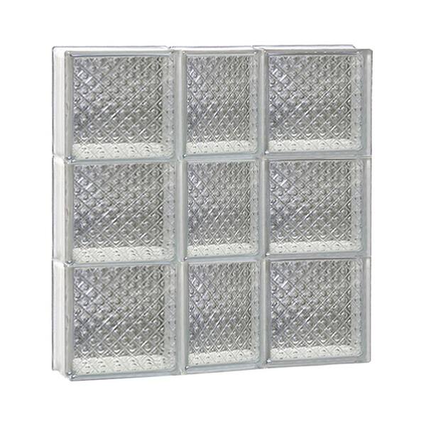 Clearly Secure 21.25 in. x 23.25 in. x 3.125 in. Frameless Diamond Pattern Non-Vented Glass Block Window